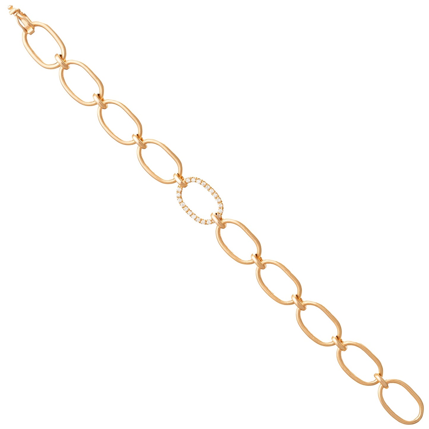 Irene Neuwirth - 18k Rose Gold Diamond Oval Link Bracelet