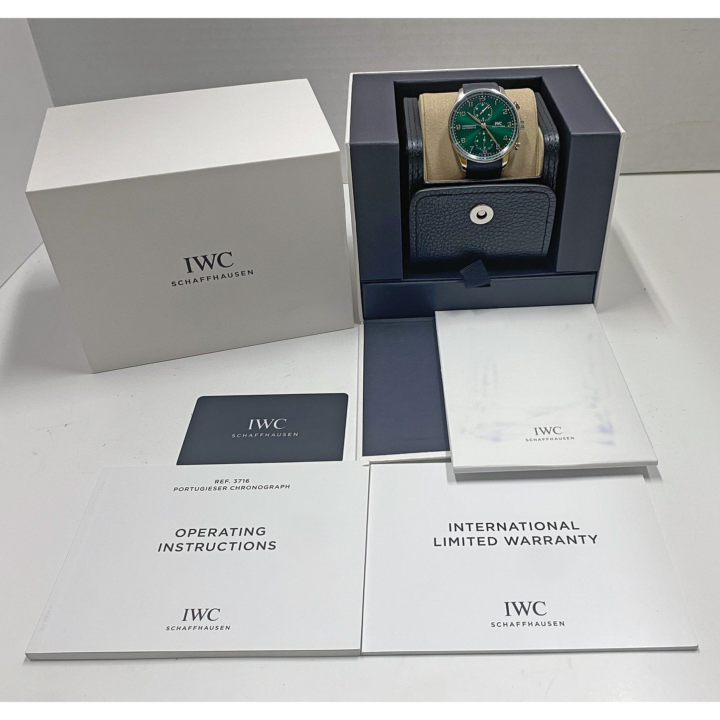 IWC Schaffhausen - Pre-Owned Portugieser Chronograph Green Dial Watch (IW371615)
