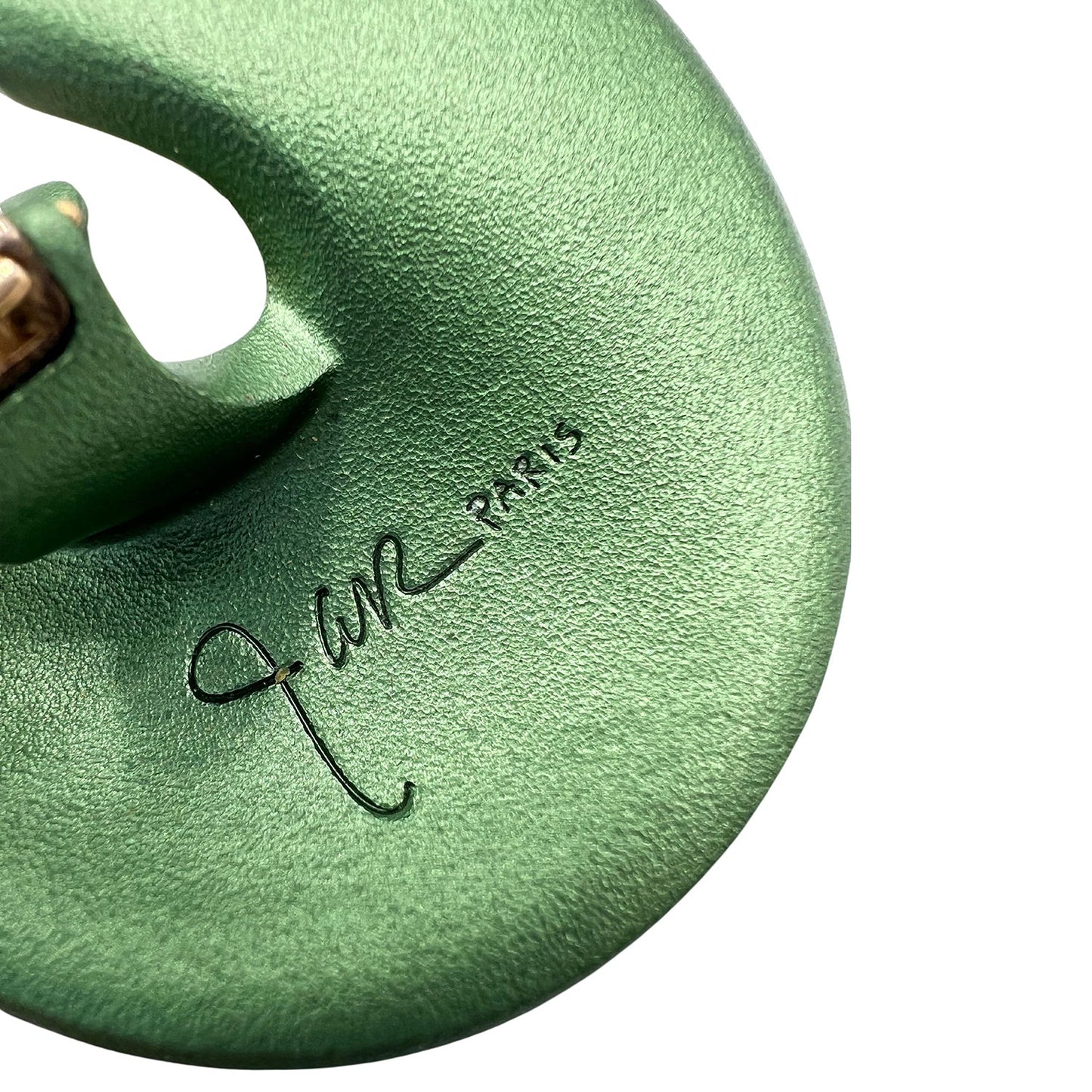 JAR - Green Aluminum Gold Valerie Clip Earrings
