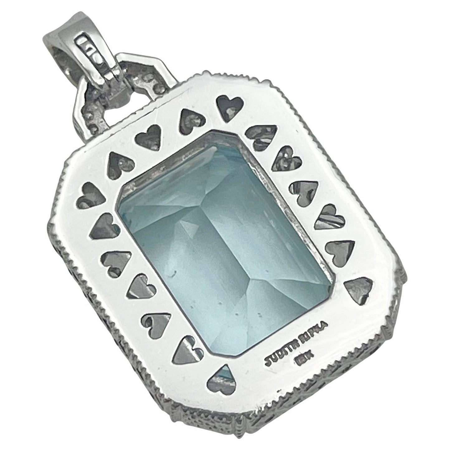 Judith Ripka - Aquamarine Diamond Pendant on Bead Neck Chain