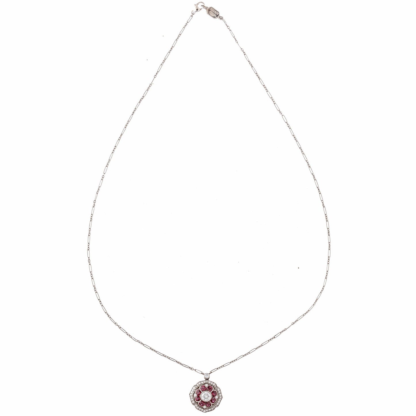 Kwiat - Diamond Ruby Floral Pendant Necklace