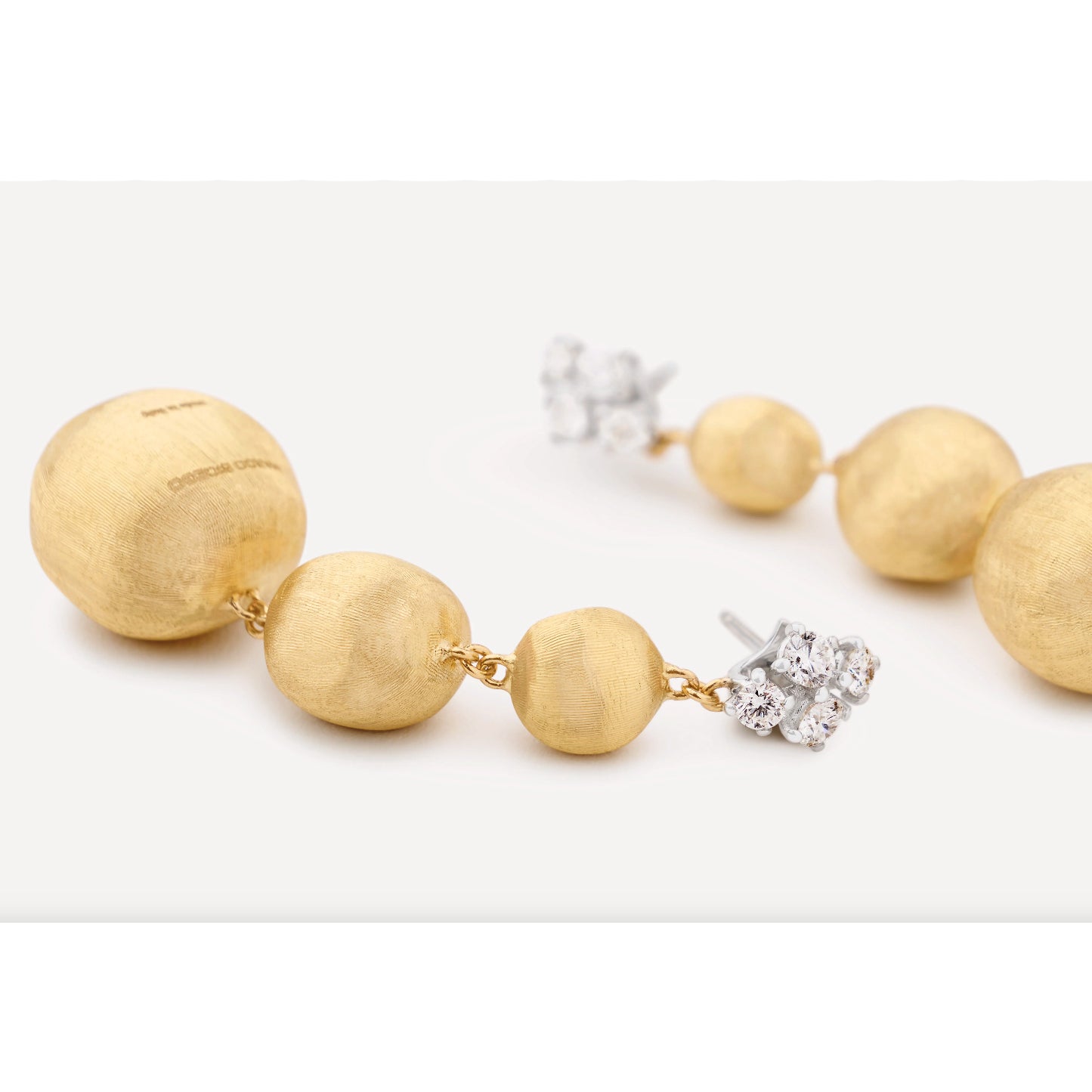 Marco Bicego - 18k Gold Diamond Africa 3 - Drop Earrings