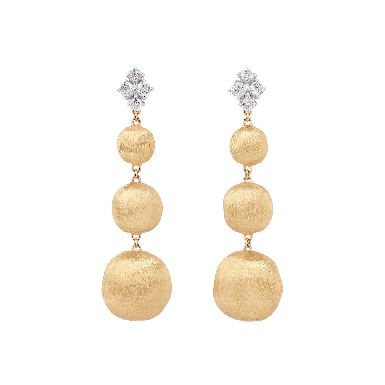 Marco Bicego - 18k Gold Diamond Africa 3 - Drop Earrings