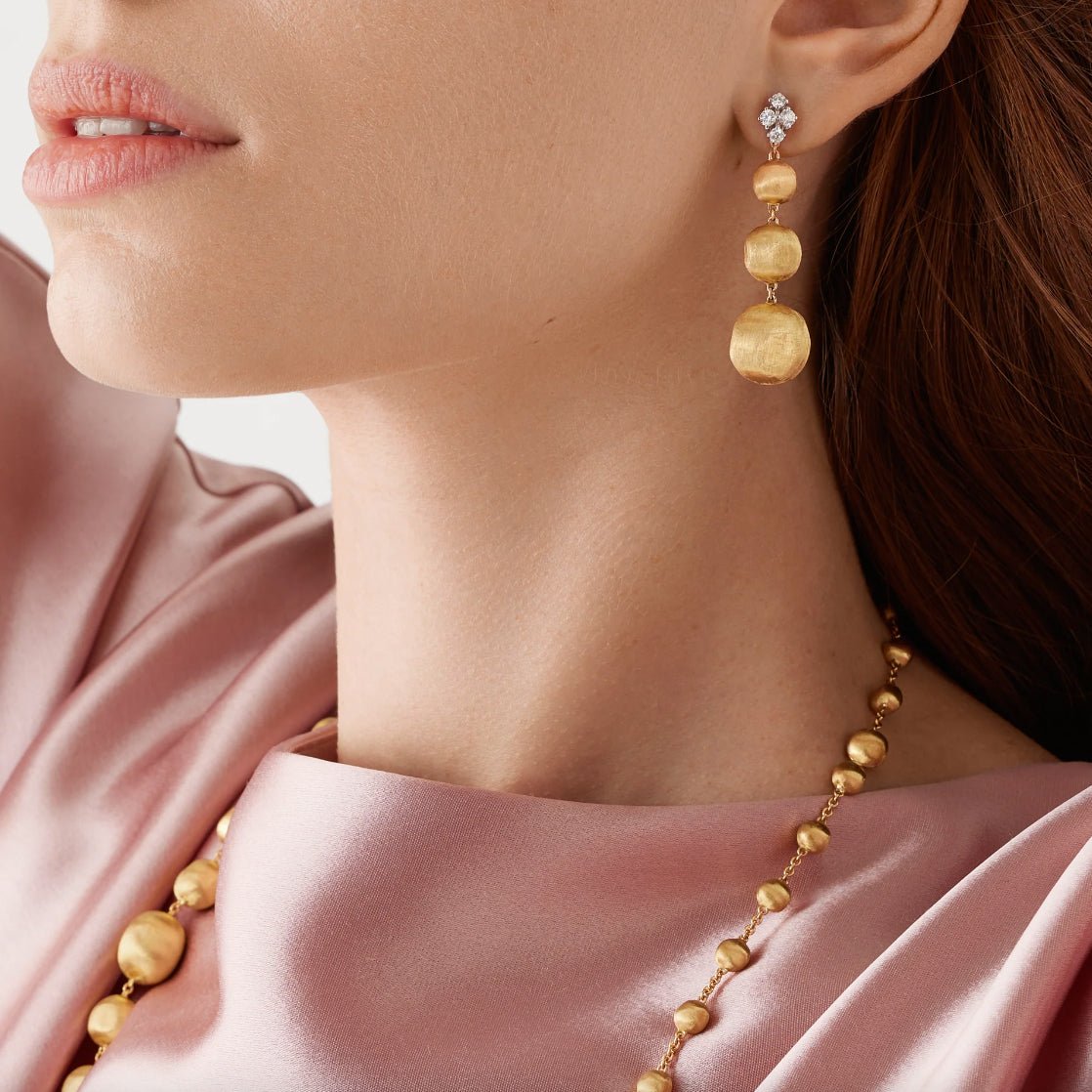 Marco Bicego - 18k Gold Diamond Africa 3 - Drop Earrings