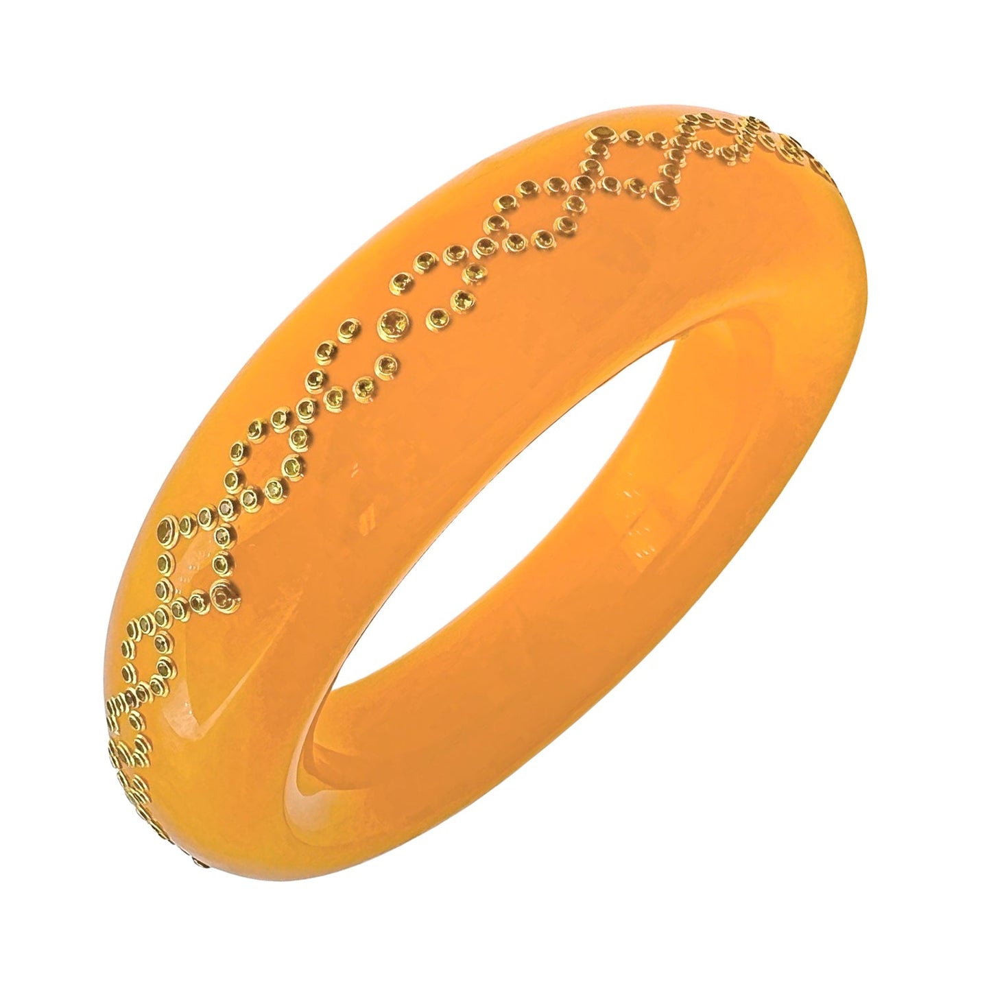 Mark Davis - Estate Orange Bakelite Yellow Sapphire Bangle