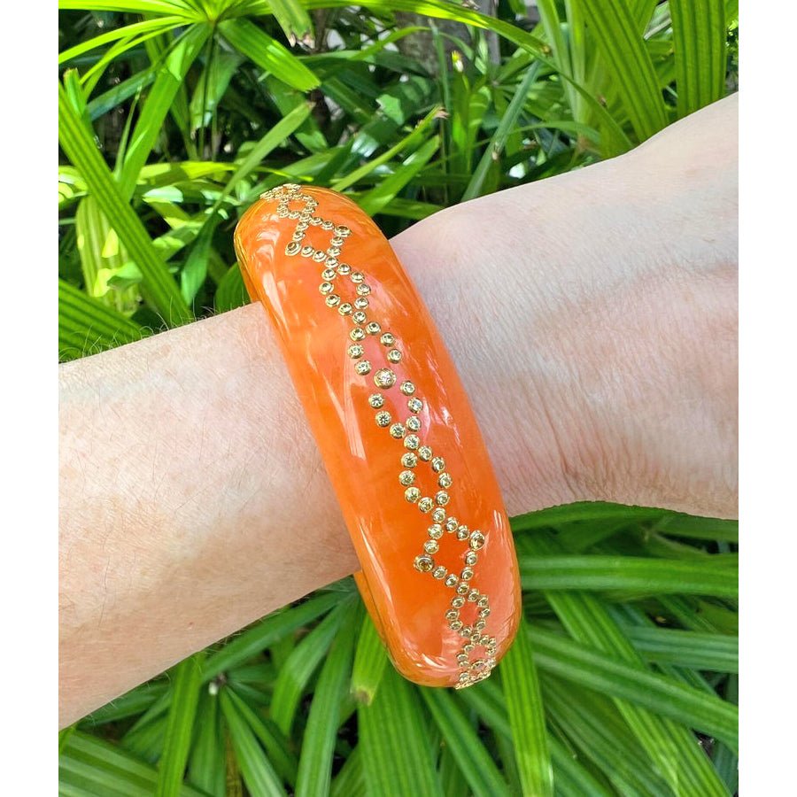 Mark Davis - Estate Orange Bakelite Yellow Sapphire Bangle