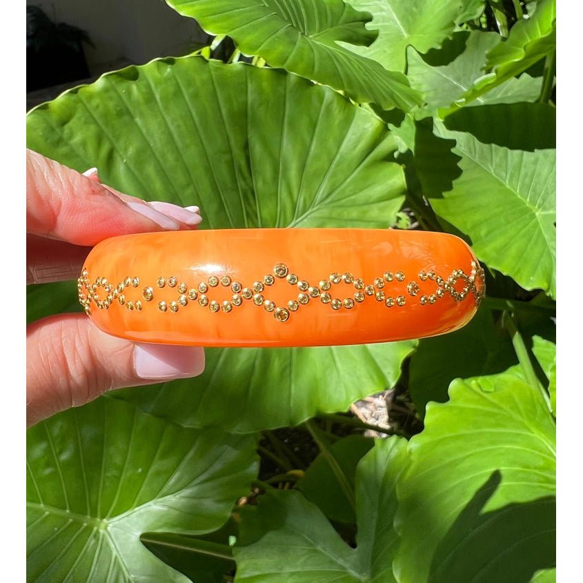 Mark Davis - Estate Orange Bakelite Yellow Sapphire Bangle