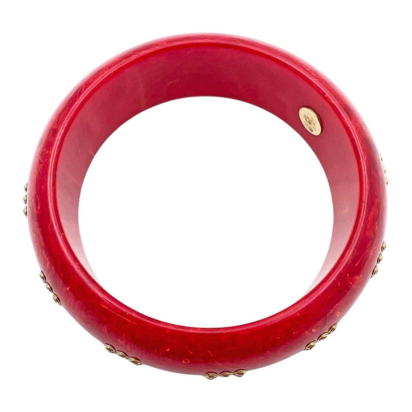 Mark Davis - Estate Red Marbled Bakelite Yellow Sapphire Bangle