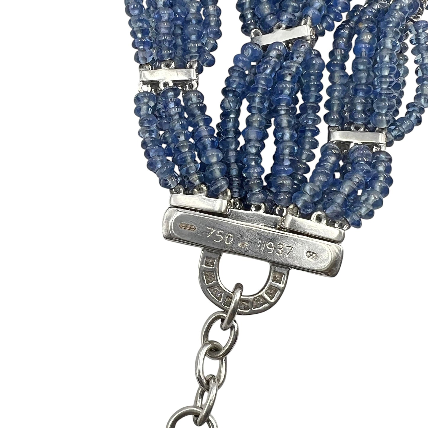 Michele della Valle - Multi - Strand Sapphire Bead Diamond Emerald Bracelet