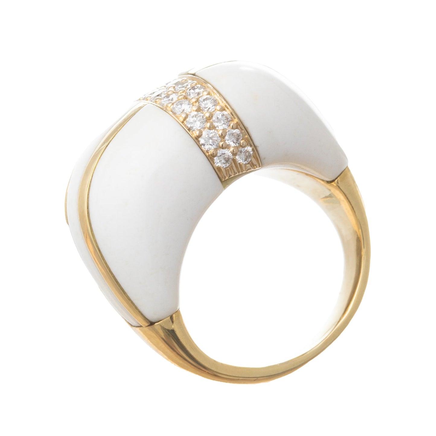 Nicholas Varney - 18k Yellow Gold Cocholong Diamond Plaid Ring
