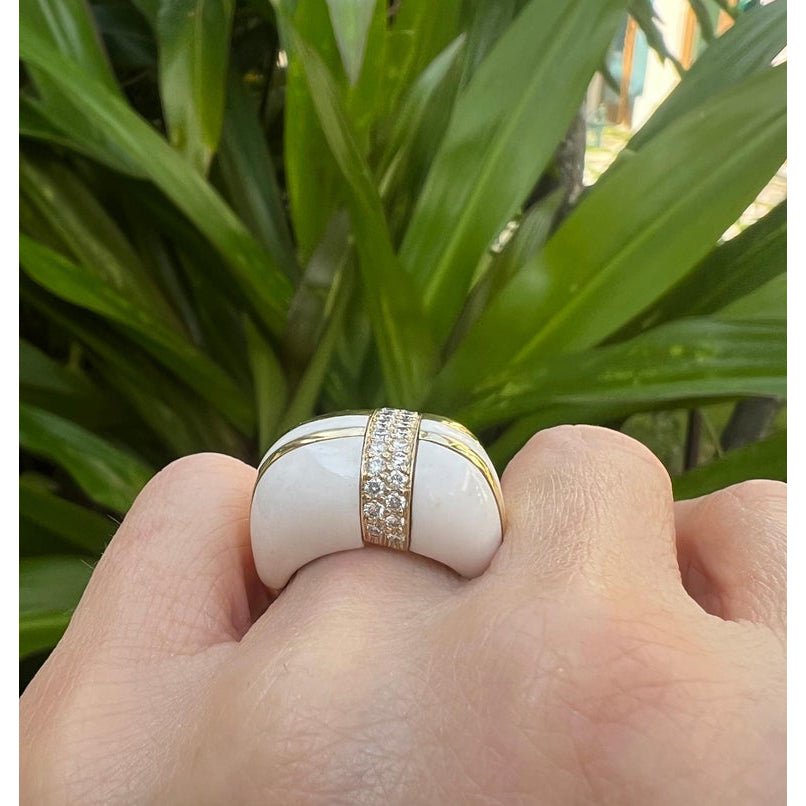 Nicholas Varney - 18k Yellow Gold Cocholong Diamond Plaid Ring