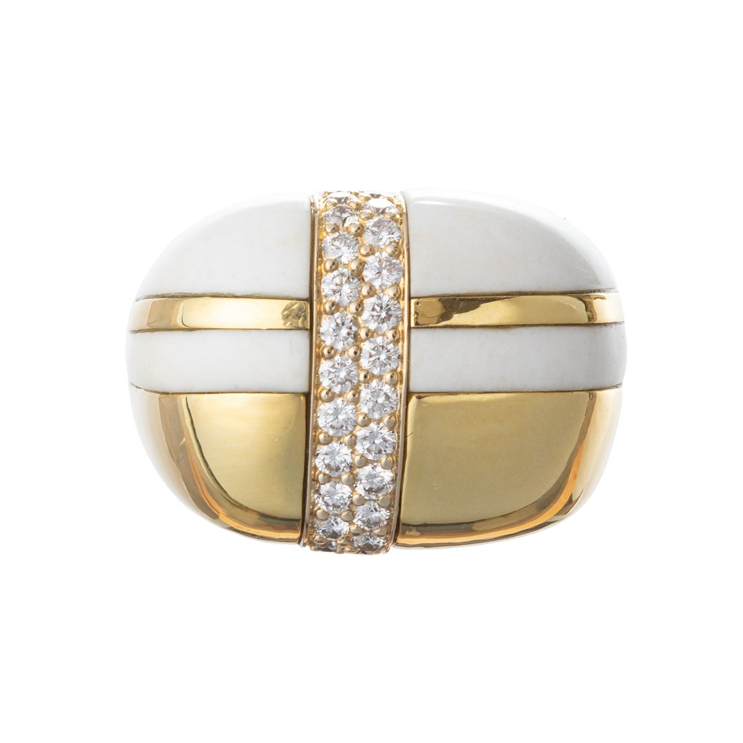 Nicholas Varney - 18k Yellow Gold Cocholong Diamond Plaid Ring