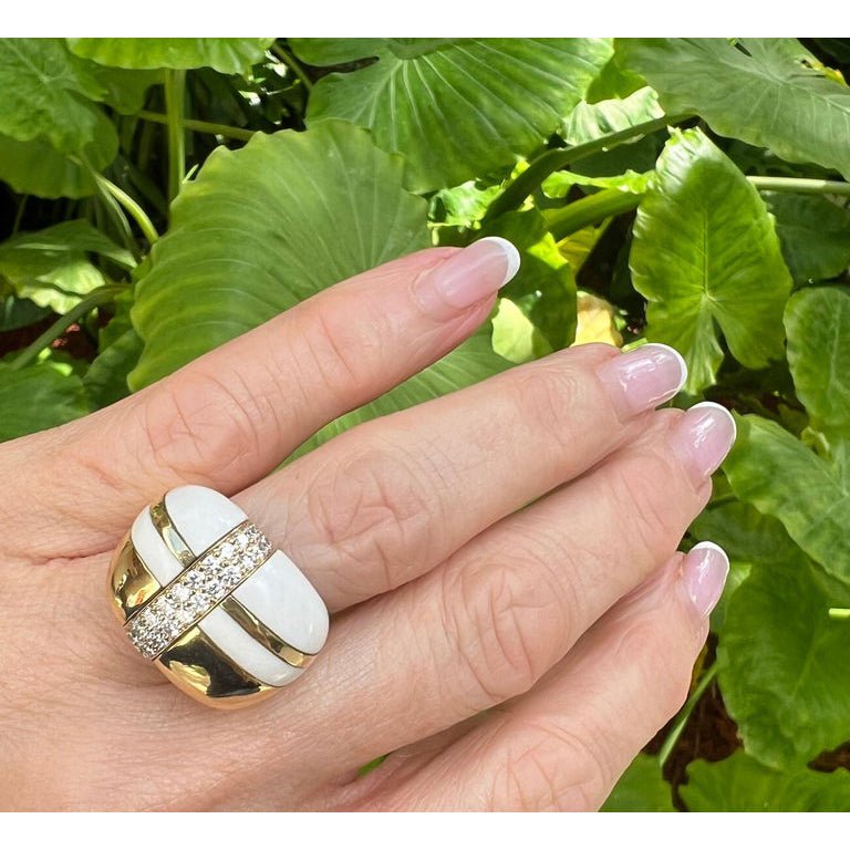 Nicholas Varney - 18k Yellow Gold Cocholong Diamond Plaid Ring