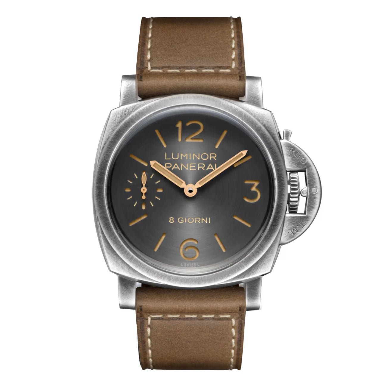 Panerai Luminor 8 Giorni 44mm Gray Dial Watch PAM01733 – Greenleaf
