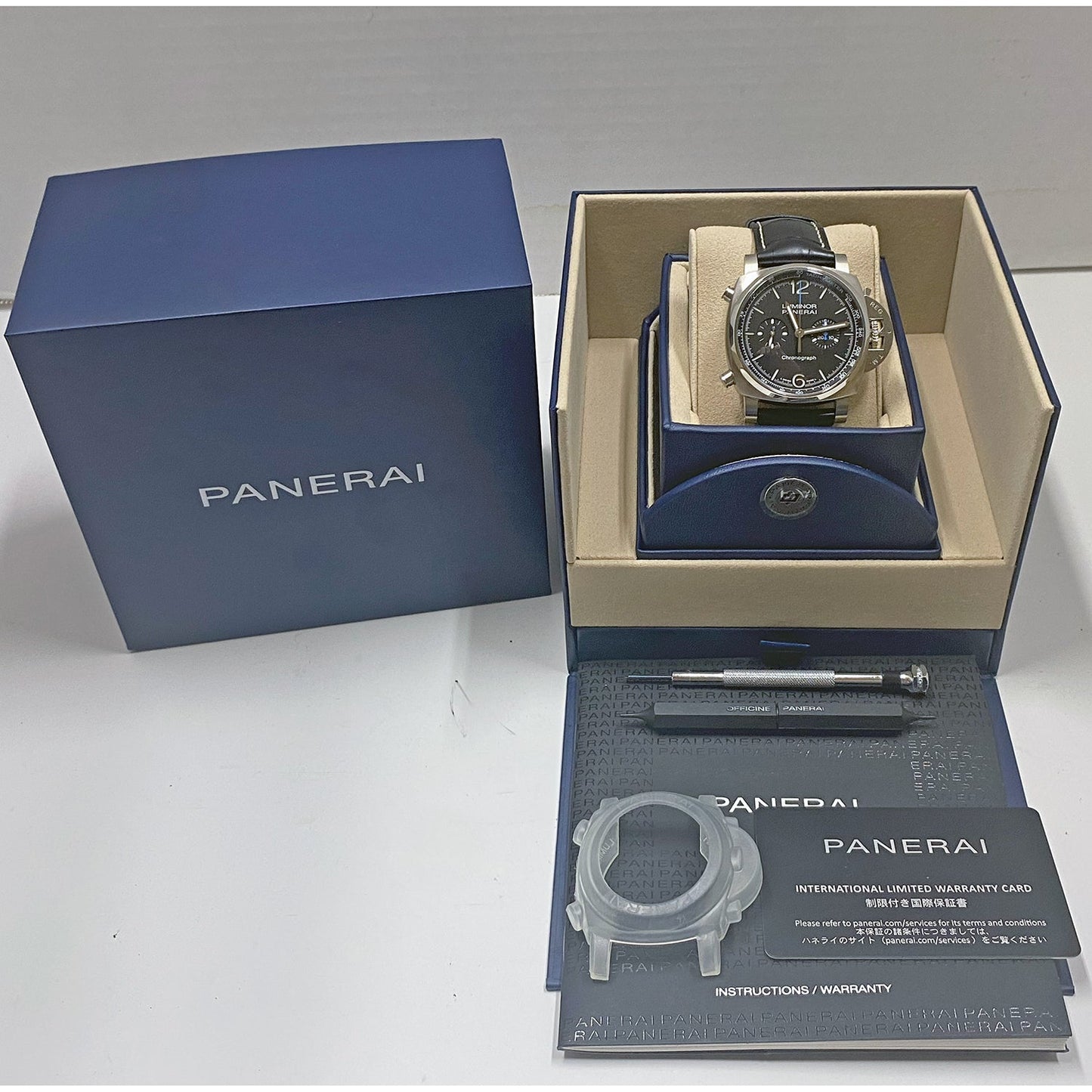 Panerai - Pre - Owned Luminor Chronograph 44mm Black Dial (PAM01109)