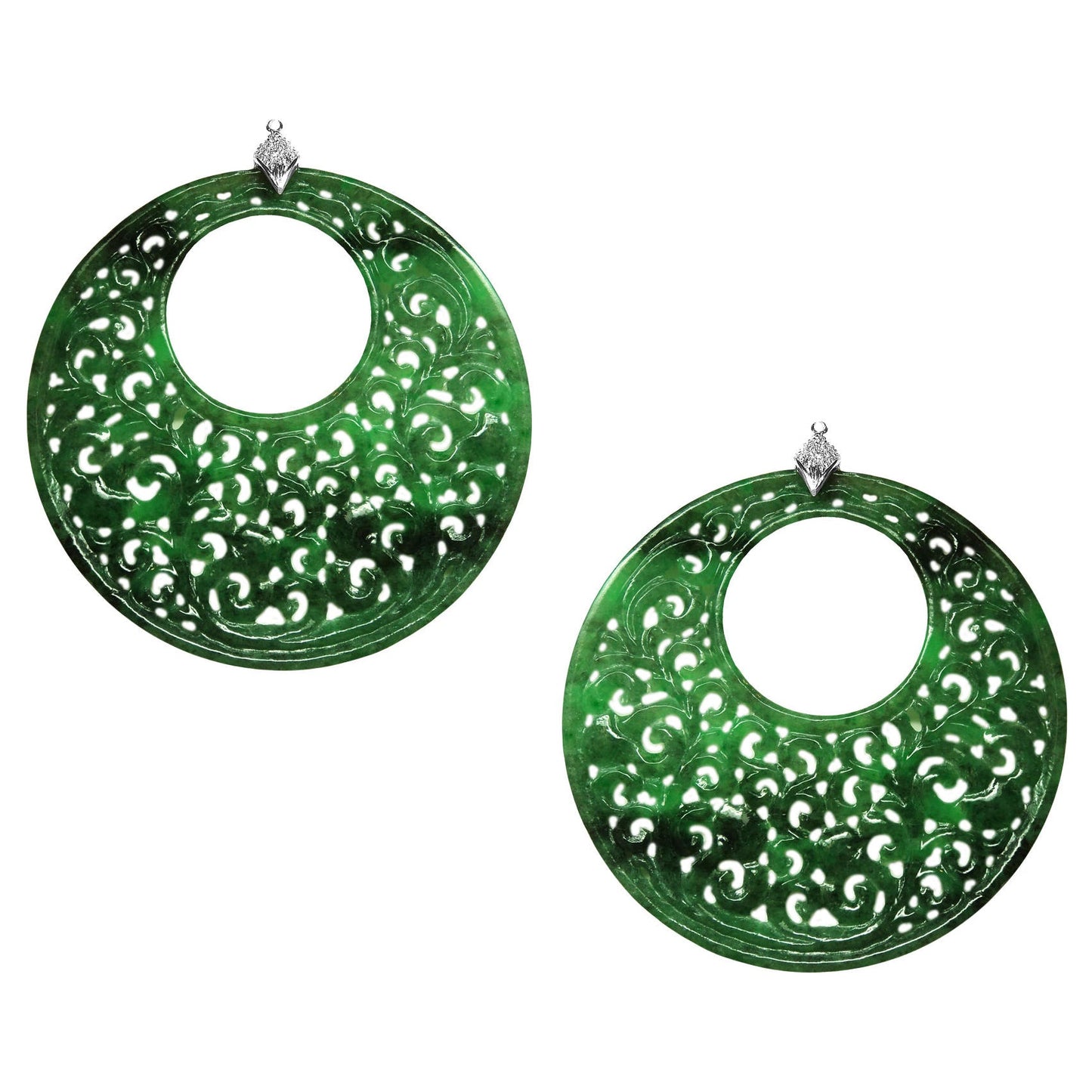 Paolo Costagli - Black & Green Jade Diamond Drop Earrings