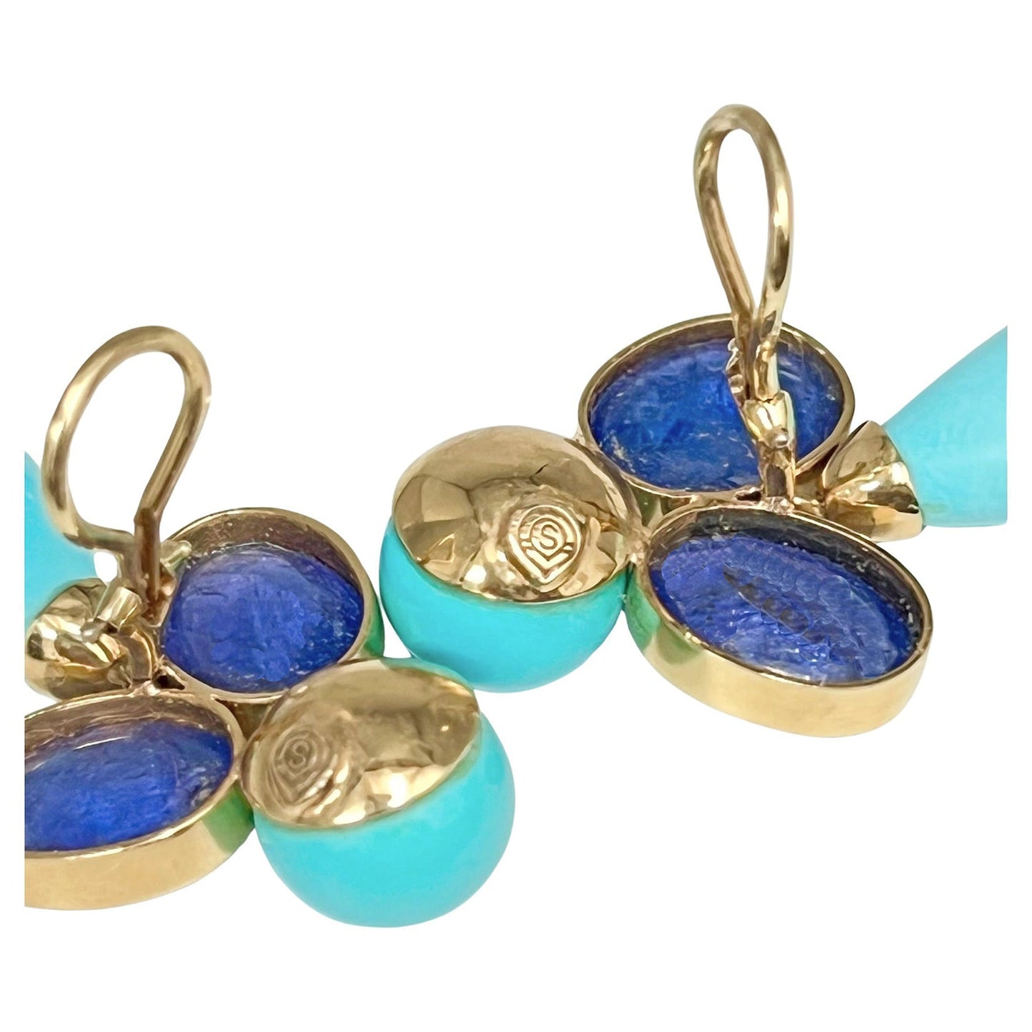 Peggy Guinness - Estate Turquoise Tanzanite Pendant Earrings
