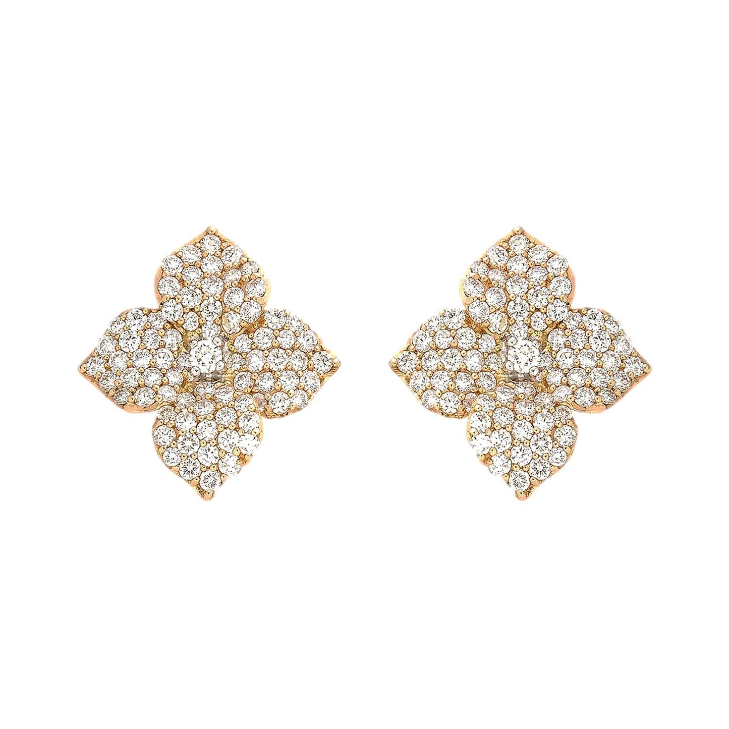 Piranesi - Pavé Diamond Fiore Flower Earrings