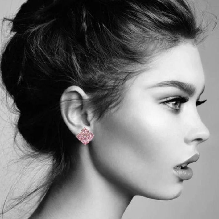 Piranesi - Pavé Pink Sapphire Fiore Flower Earrings