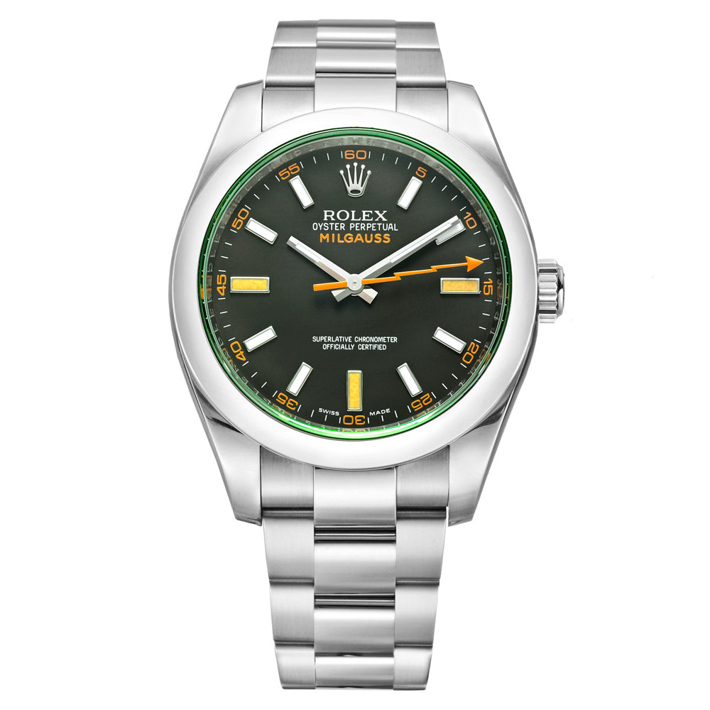 Milgauss Green Sapphire Crystal Black Dial Watch (116400GV)