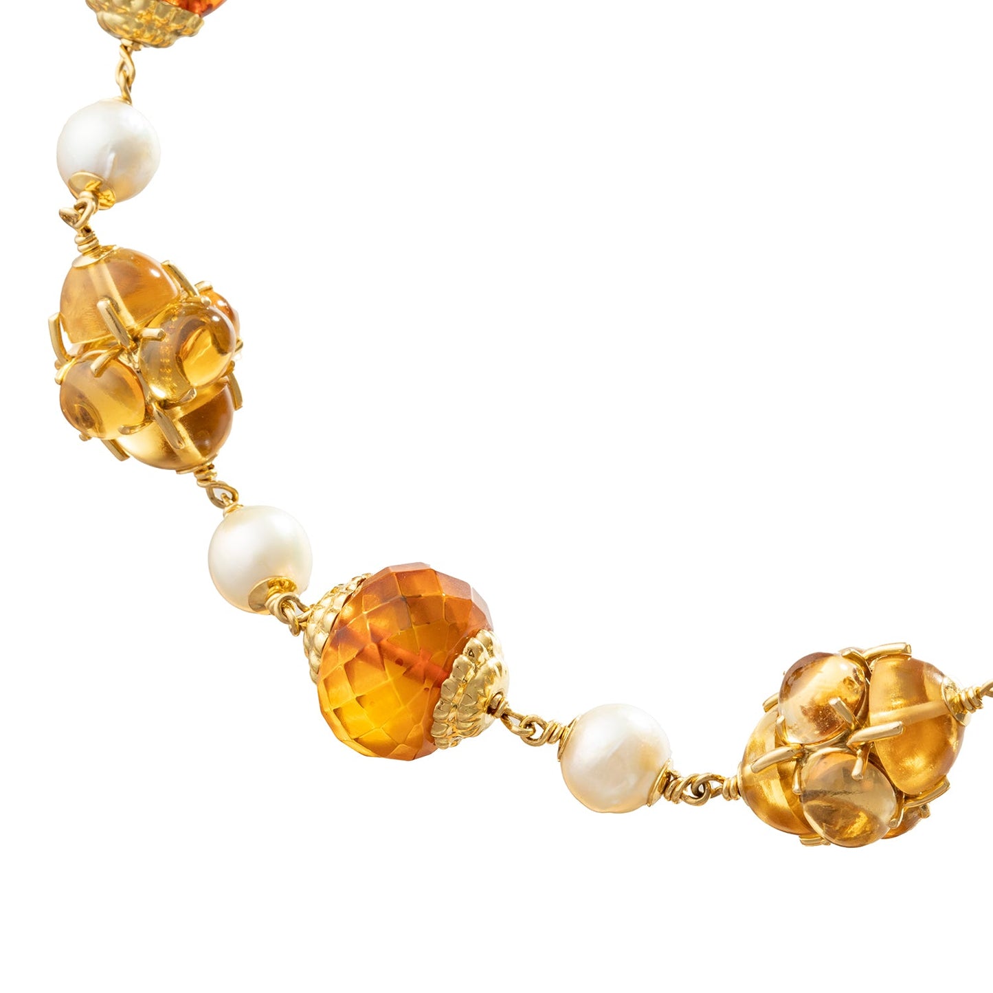 Seaman Schepps - 18k Gold Pearl Citrine Amber Baroque Bead Necklace