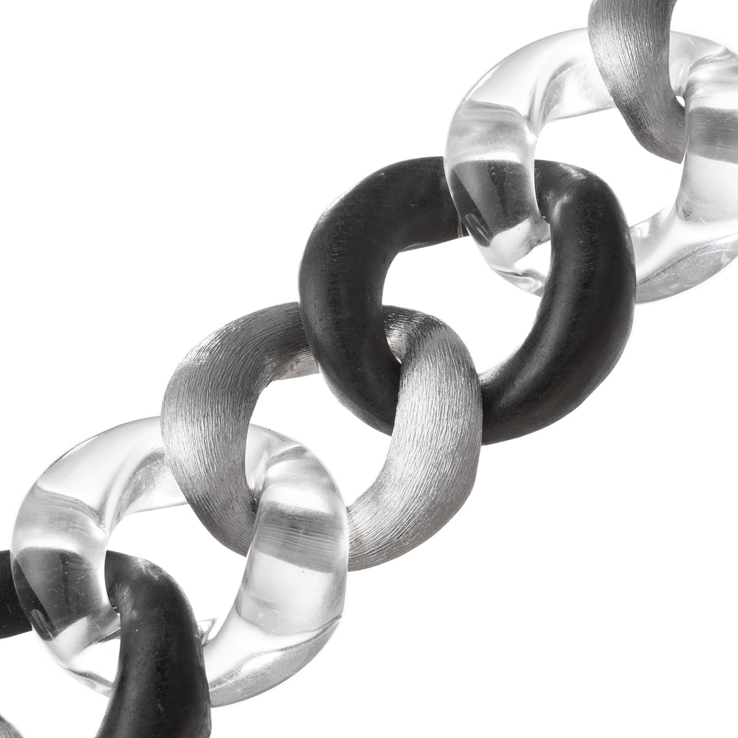 Seaman Schepps - 18k White Gold Ebony Rock Crystal Link Bracelet