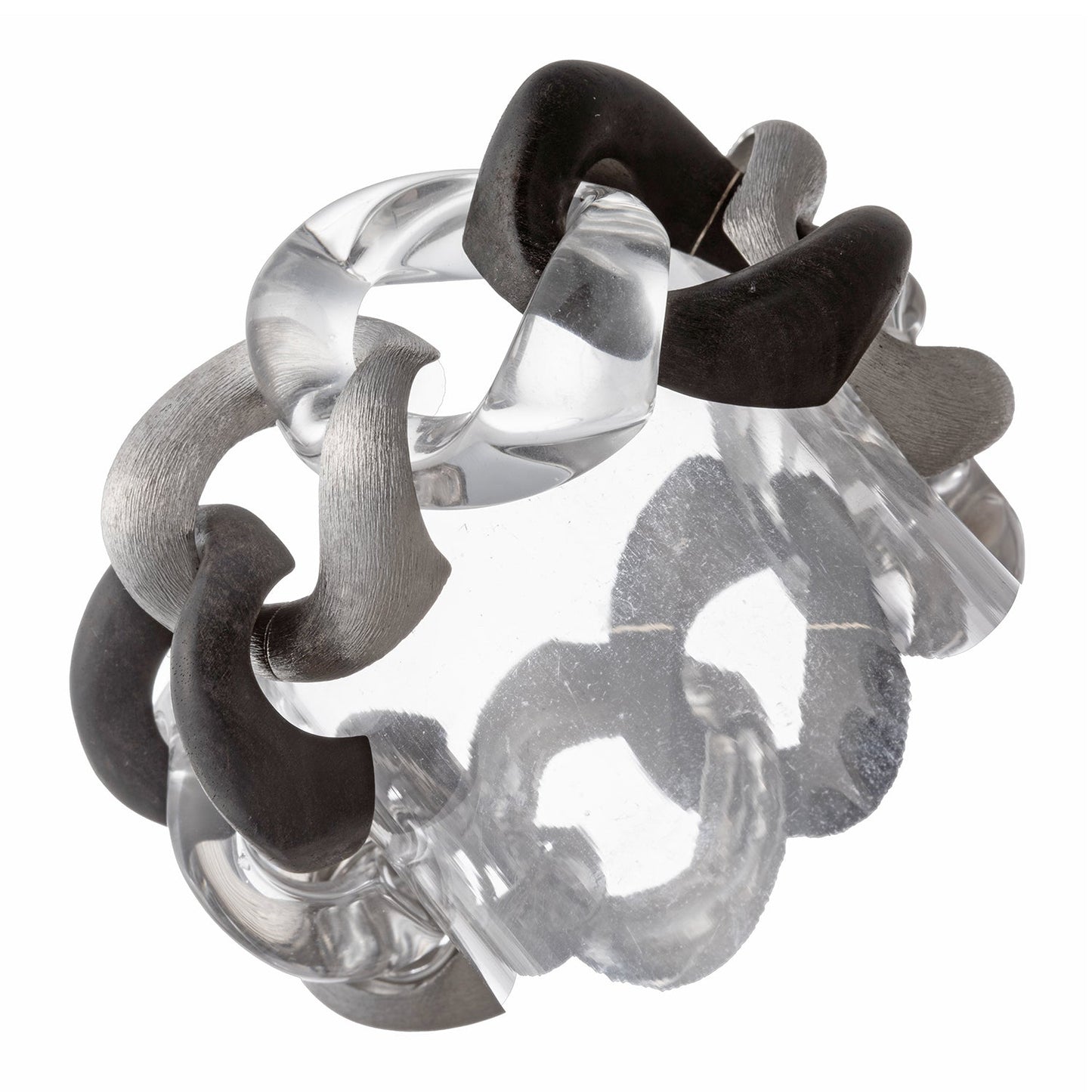 Seaman Schepps - 18k White Gold Ebony Rock Crystal Link Bracelet
