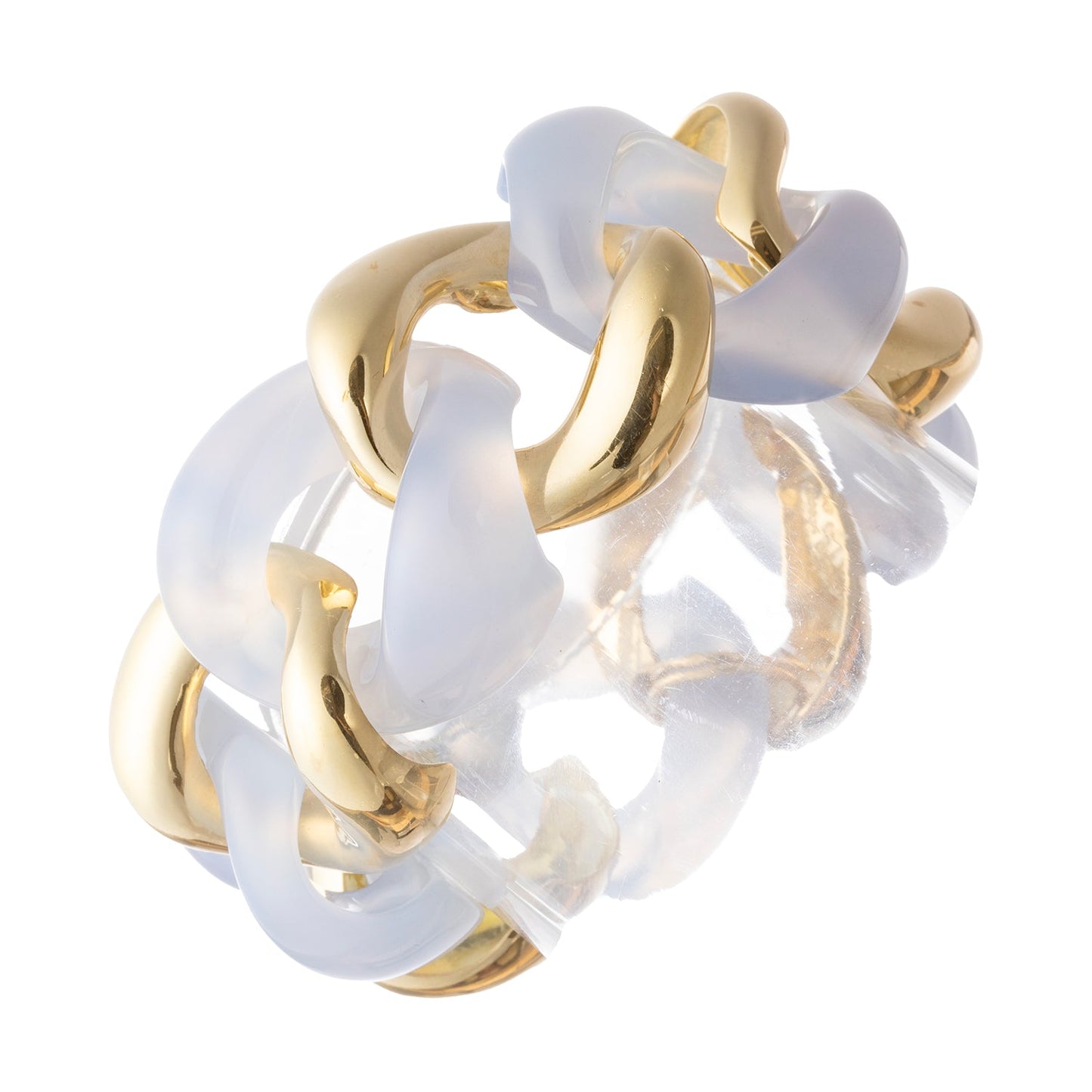 Seaman Schepps - 18k Yellow Gold Chalcedony Large Link Bracelet