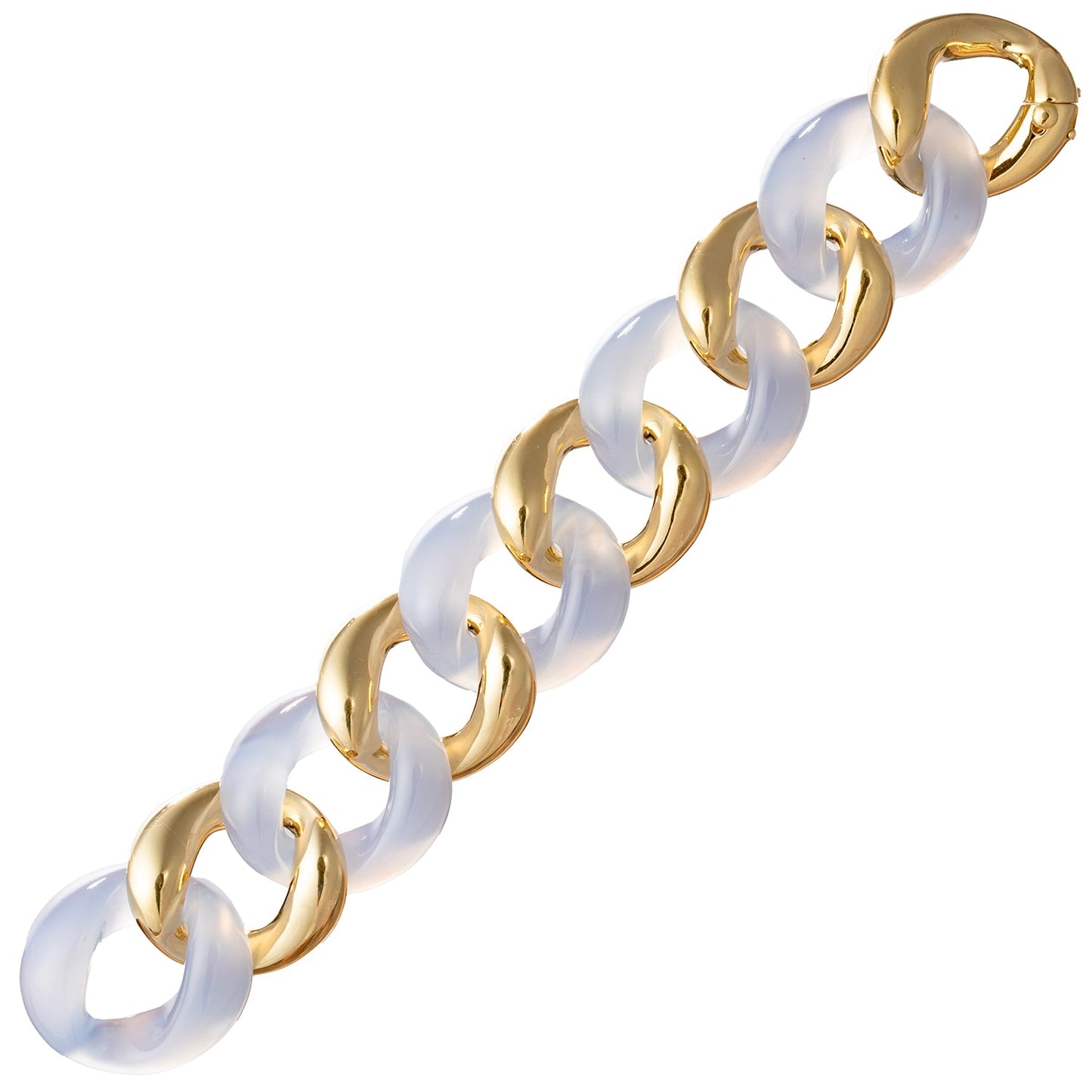 Seaman Schepps - 18k Yellow Gold Chalcedony Large Link Bracelet