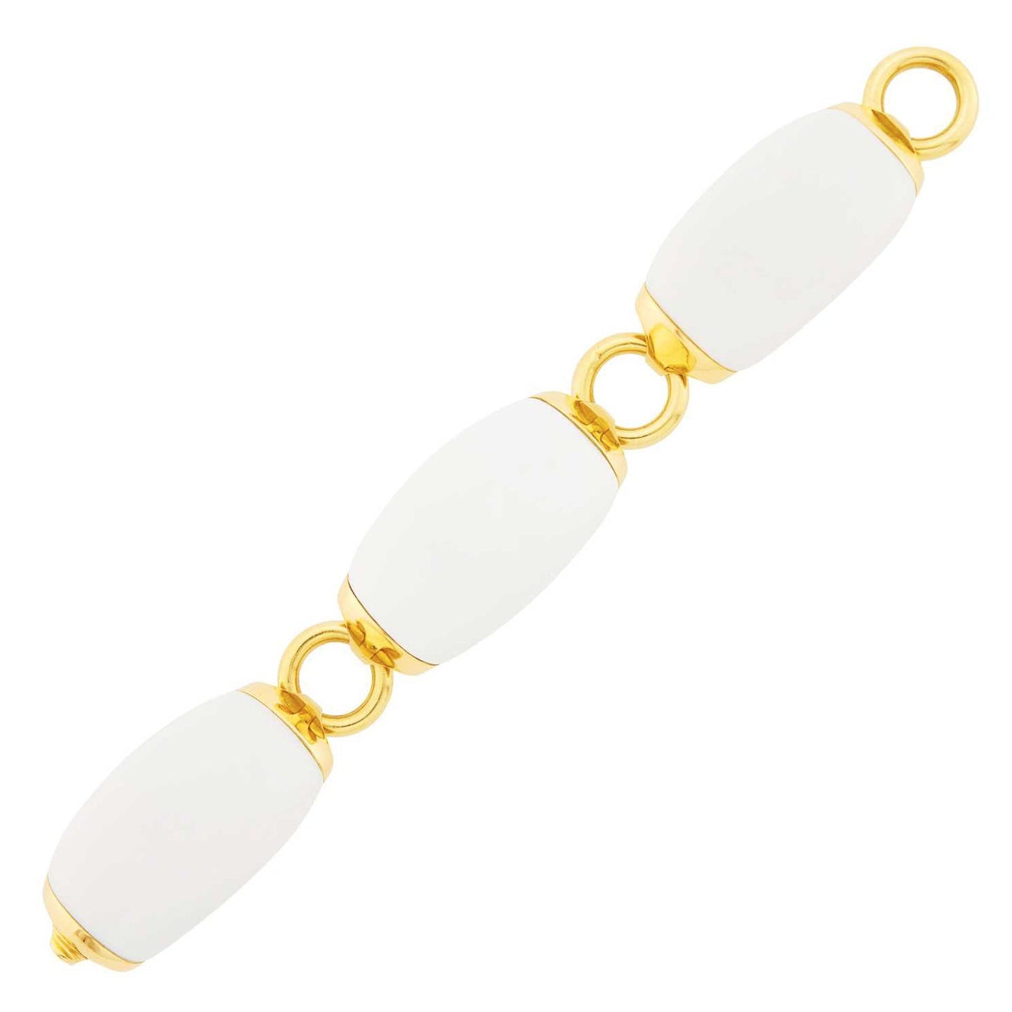 Seaman Schepps - 18k Yellow Gold White Ceramic Boat Link Bracelet