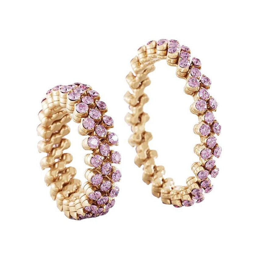 Serafino Consoli - 18k Rose Gold Pink Sapphire 3 - Row Expandable Ring
