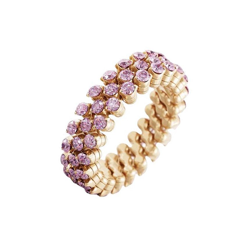 Serafino Consoli - 18k Rose Gold Pink Sapphire 3 - Row Expandable Ring
