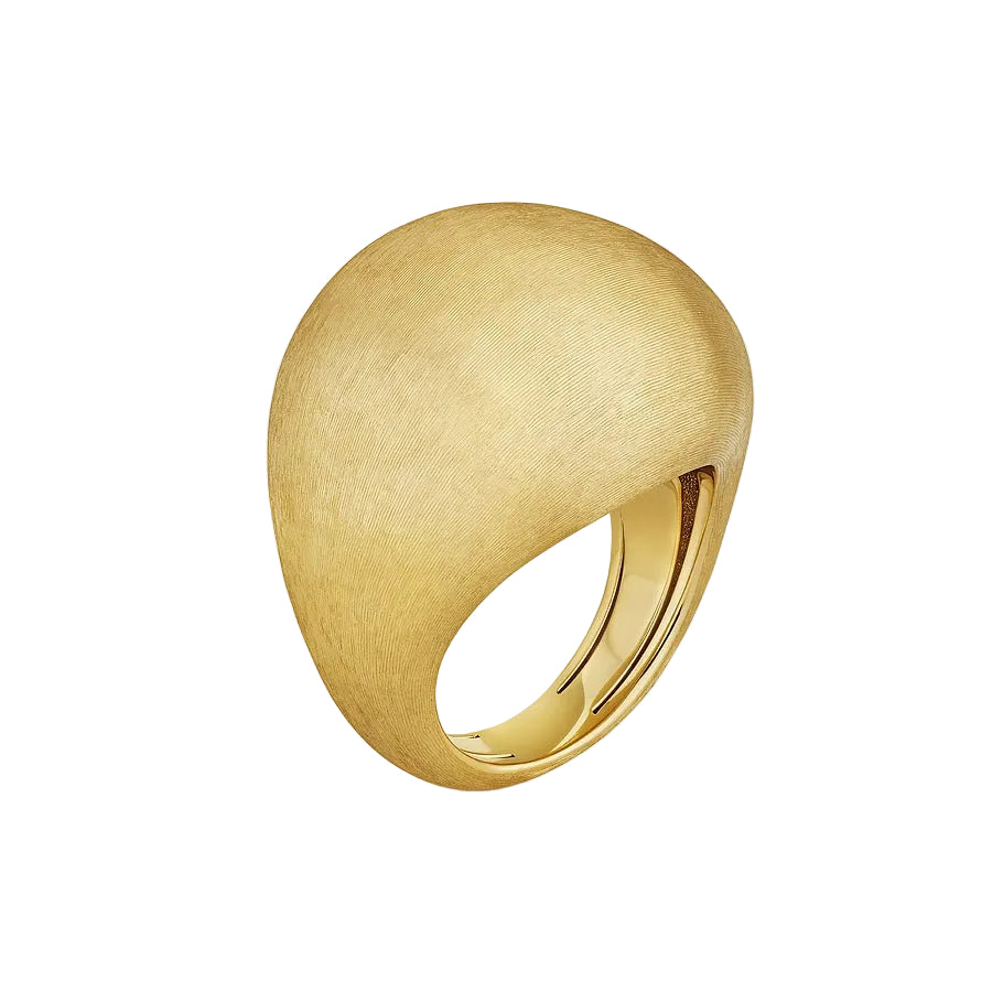 Sylvia Kontente - 18k Yellow Gold Engraved Dome Cocktail Ring