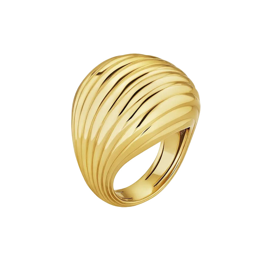 Sylvia Kontente - 18k Yellow Gold Fluted Dome Cocktail Ring