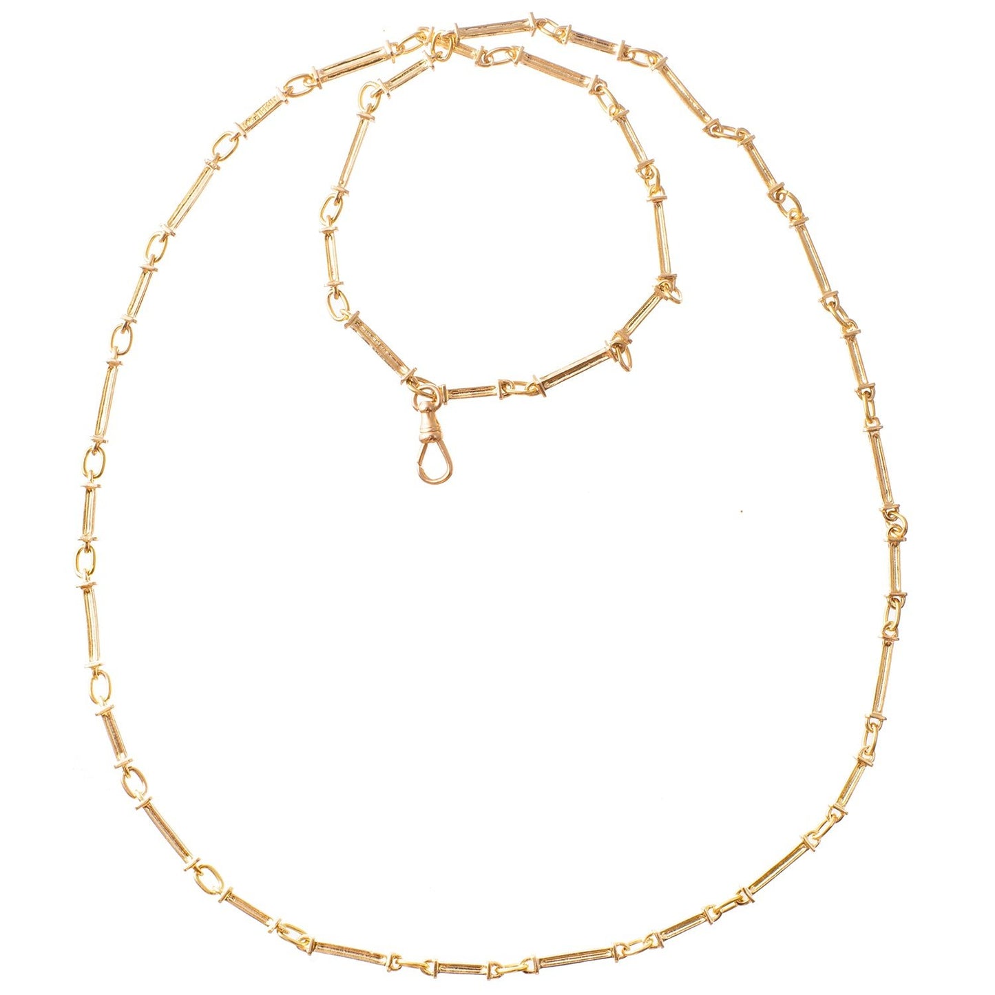 Tiffany & Co - Antique Gold Column Link Long Chain Necklace