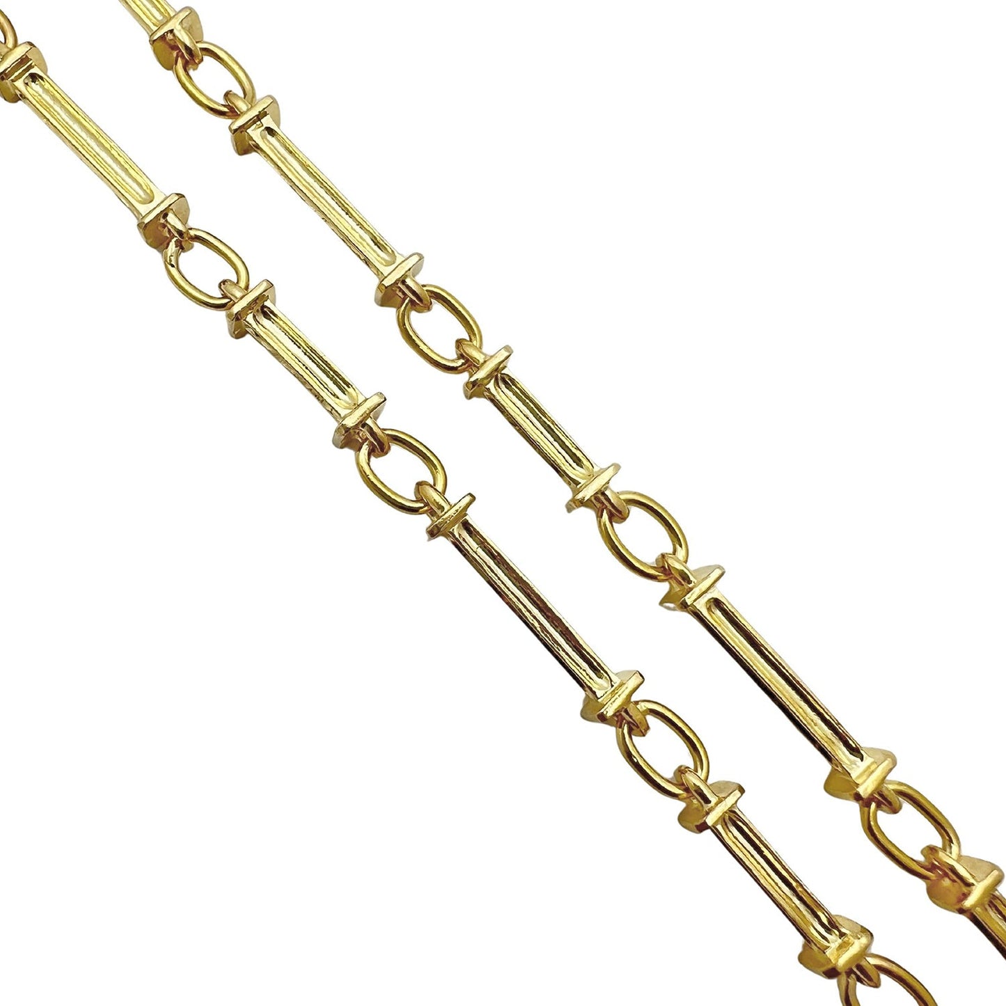 Tiffany & Co - Antique Gold Column Link Long Chain Necklace