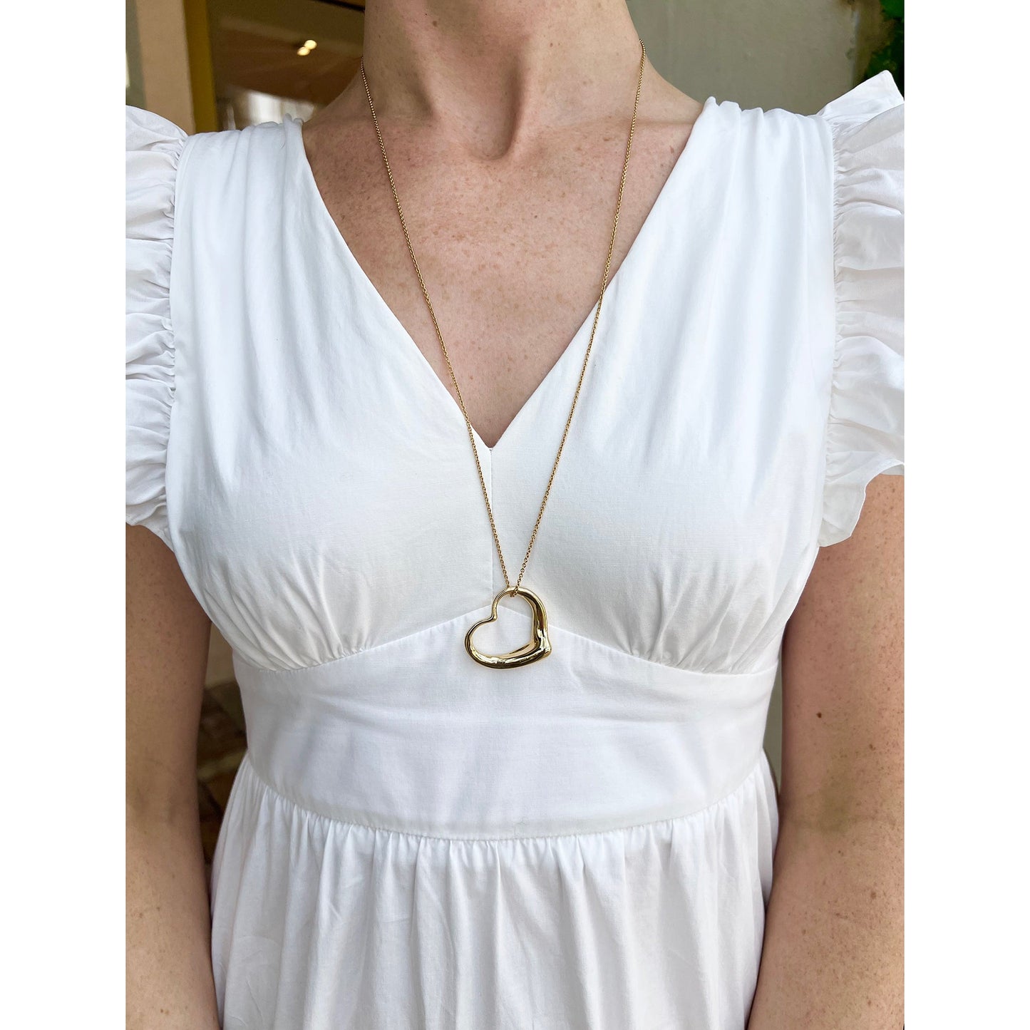 Tiffany & Co - Elsa Peretti 18k Yellow Gold Open Heart Pendant