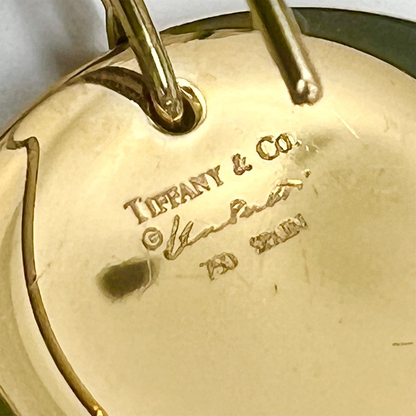 Tiffany & Co - Elsa Peretti 18k Yellow Gold Round Disc Drop Earrings