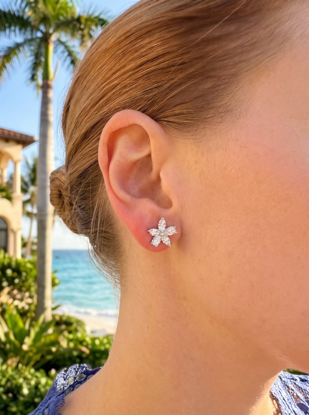Tiffany & Co - Platinum Mixed Diamond Cluster Victoria Cluster Earrings