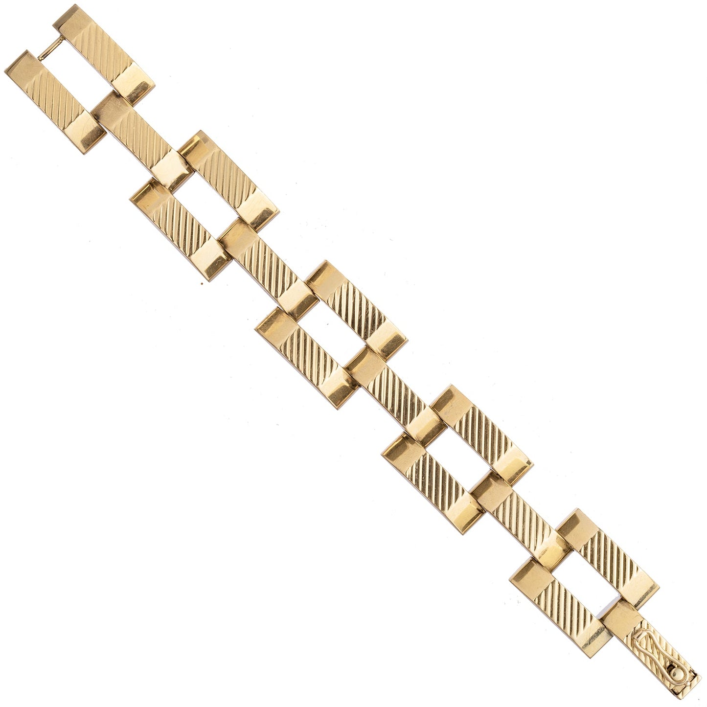 Tiffany & Co - Retro Yellow Gold Tank Link Bracelet