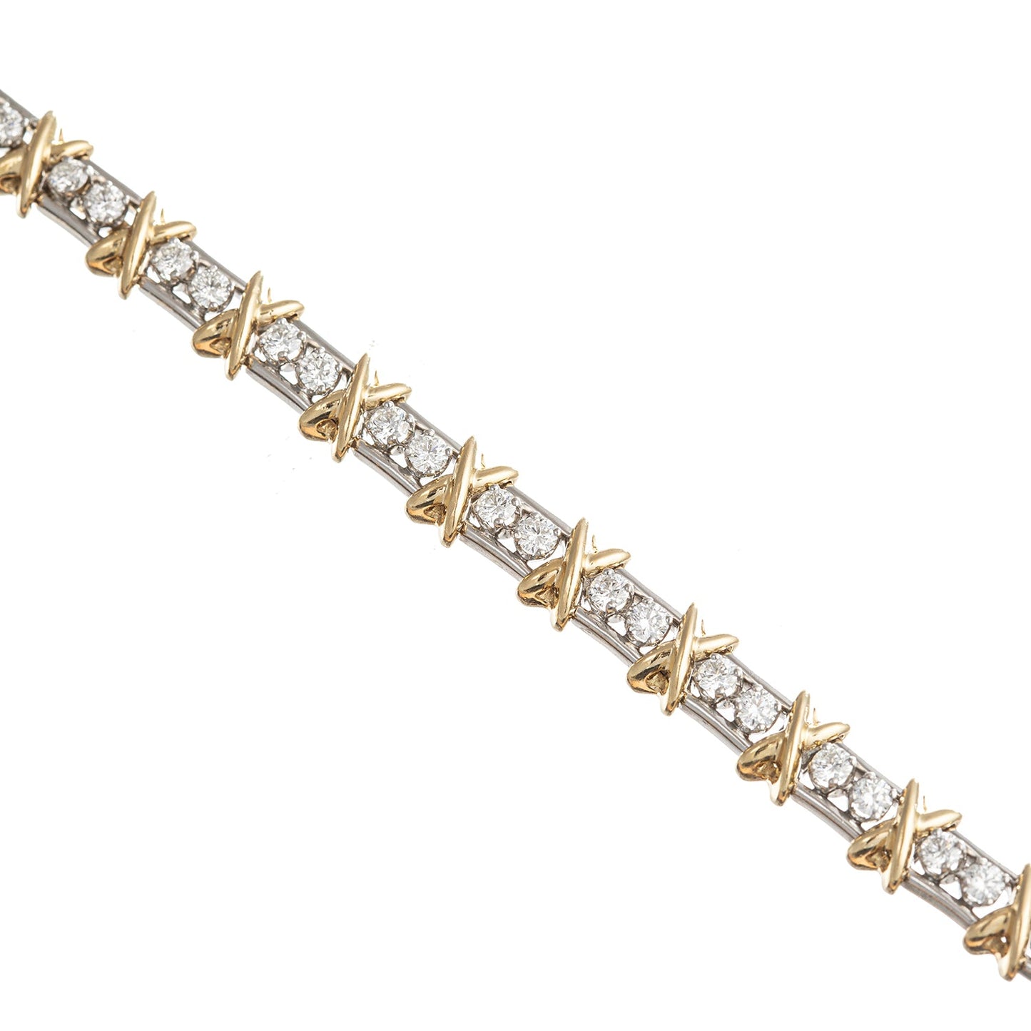 Tiffany & Co - Schlumberger 18k Gold Platinum Diamond 36 Stone Bracelet