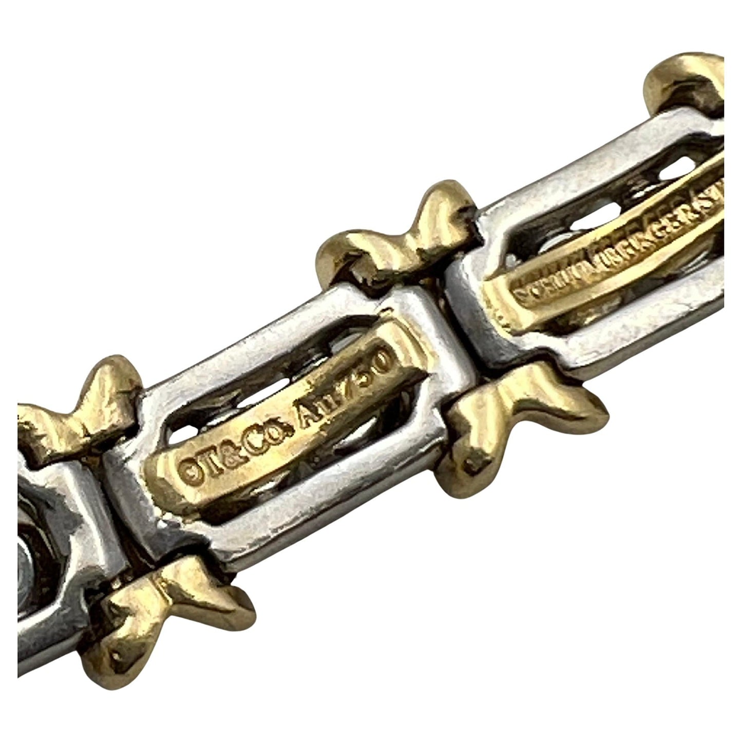Tiffany & Co - Schlumberger 18k Gold Platinum Diamond 36 Stone Bracelet