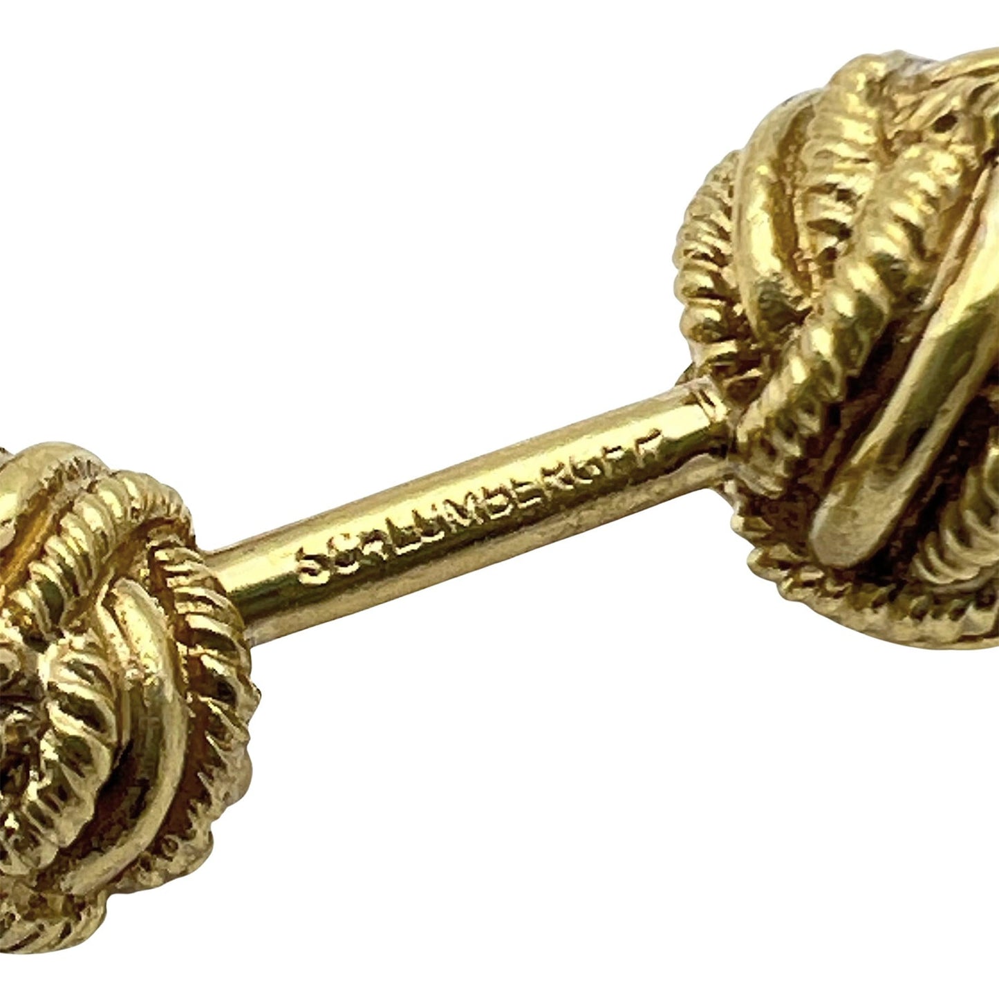 Tiffany & Co - Schlumberger 18k Gold Rope Knot Cufflink Stud Set