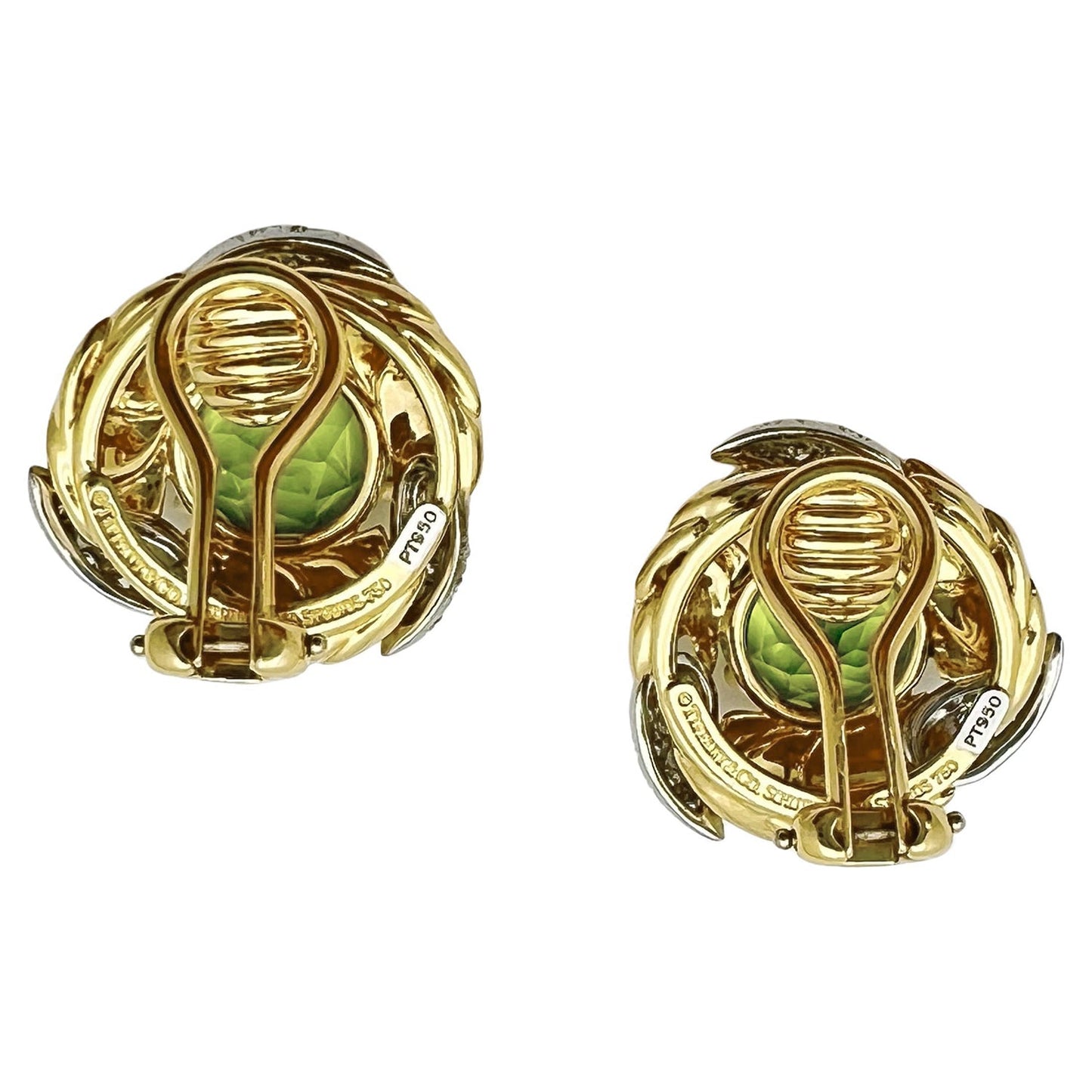 Tiffany & Co - Schlumberger Peridot Diamond Clip Earrings