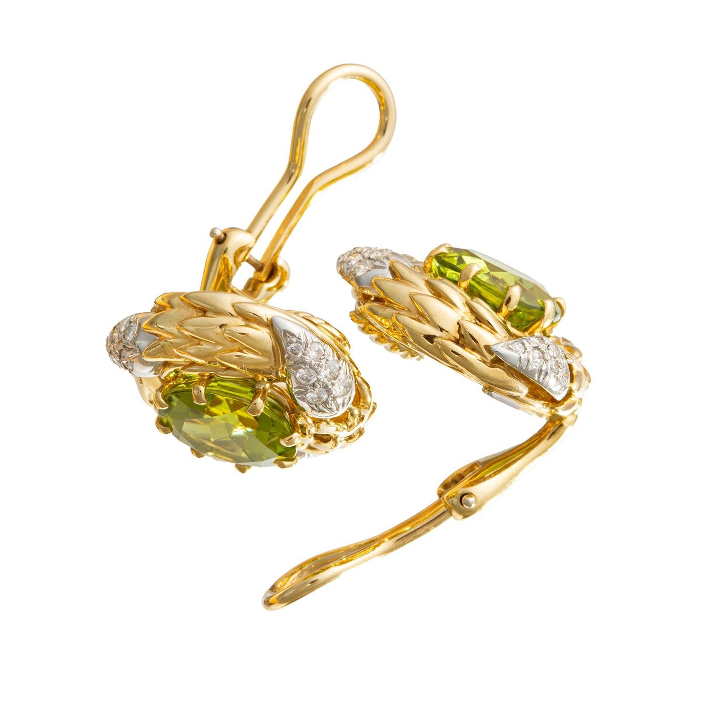 Tiffany & Co - Schlumberger Peridot Diamond Clip Earrings