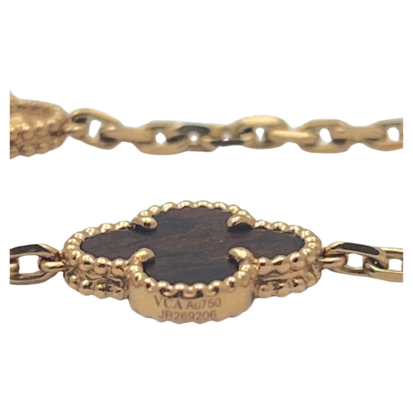 Van Cleef & Arpels - 18k Rose Gold Bois D'Amourette Vintage Alhambra Necklace