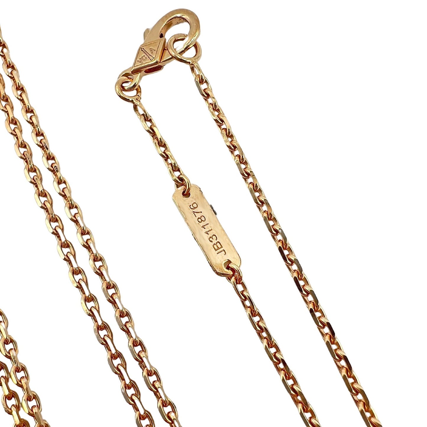 Van Cleef & Arpels - 18k Rose Gold Letterwood Magic Alhambra Pendant Necklace
