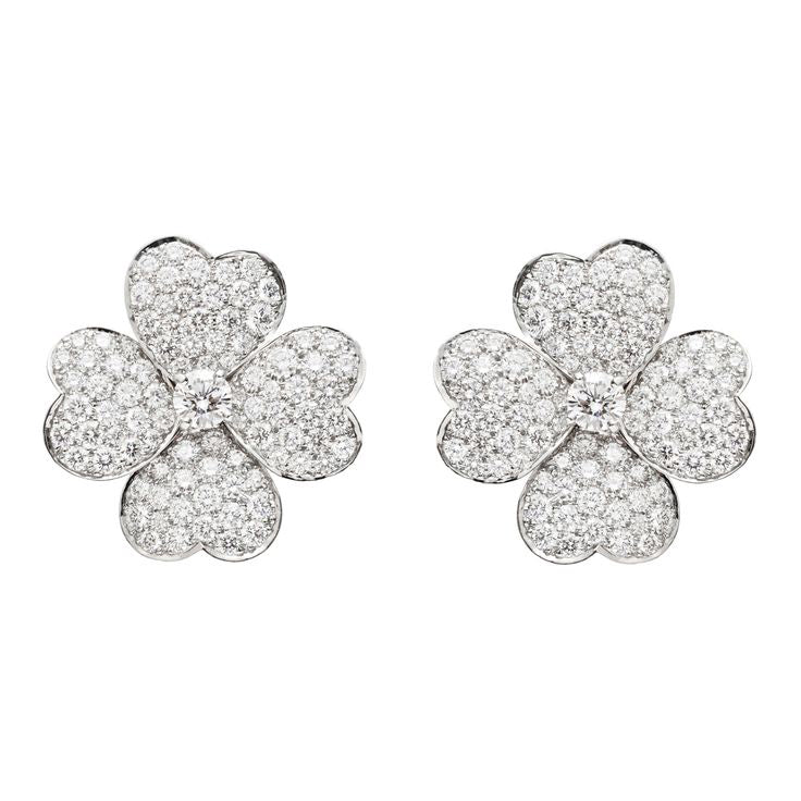 Van Cleef & Arpels - 18k White Gold Diamond Large Cosmos Earrings