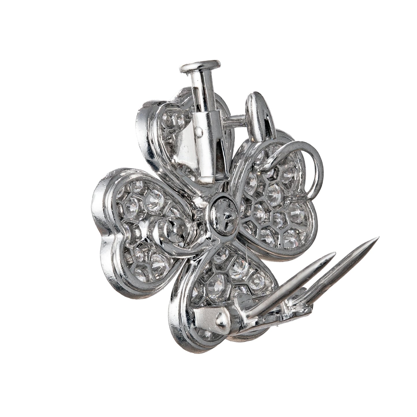 Van Cleef & Arpels - 18k White Gold Diamond Small Cosmos Pendant Brooch