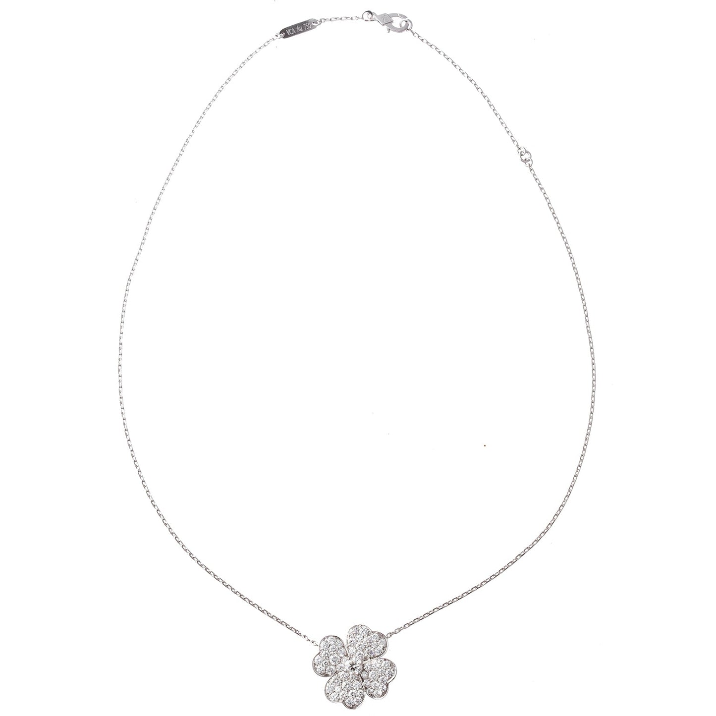 Van Cleef & Arpels - 18k White Gold Diamond Small Cosmos Pendant Brooch